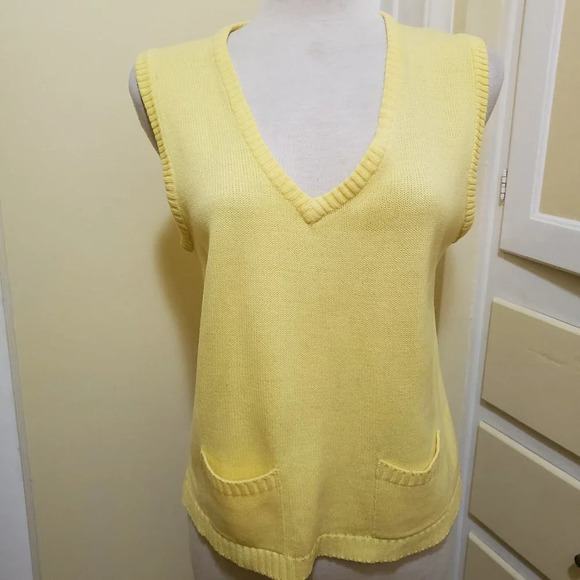 Vintage Sweater Vest / Sunny Yellow / Small/Medium - Picture 2 of 4